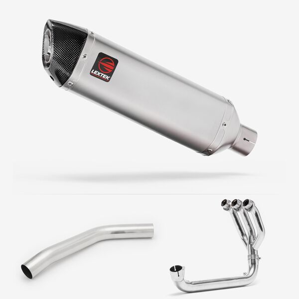 Lextek Matt Stainless Steel VP1 300mm Exhaust System for Triumph Tiger 800 (10-21)