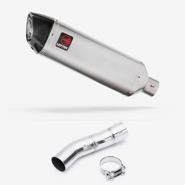 Lextek Matt Stainless Steel VP1 300mm Exhaust System for Triumph Street Triple 675 (13-17)