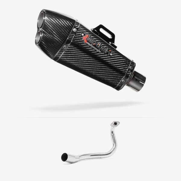 Lextek XP13C Carbon Fibre Exhaust System 210mm for Honda PCX 125 (18-19)
