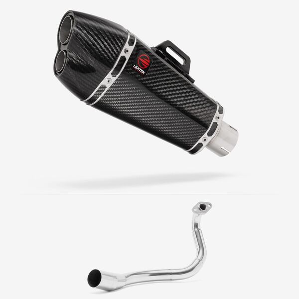 Lextek Carbon Fibre XP13C 210mm Exhaust System for Honda PCX 125 (18-19)