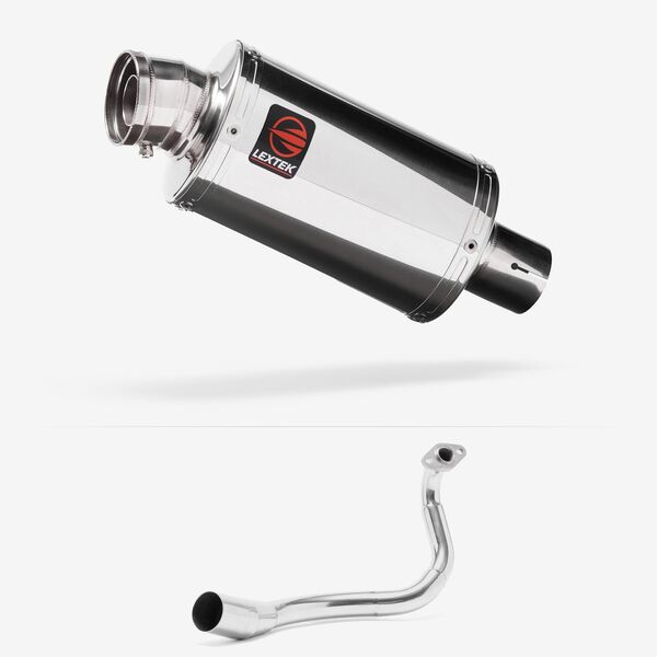 Lextek Polished Stainless Steel OP4 200mm Exhaust System for Honda PCX 125 (18-19)