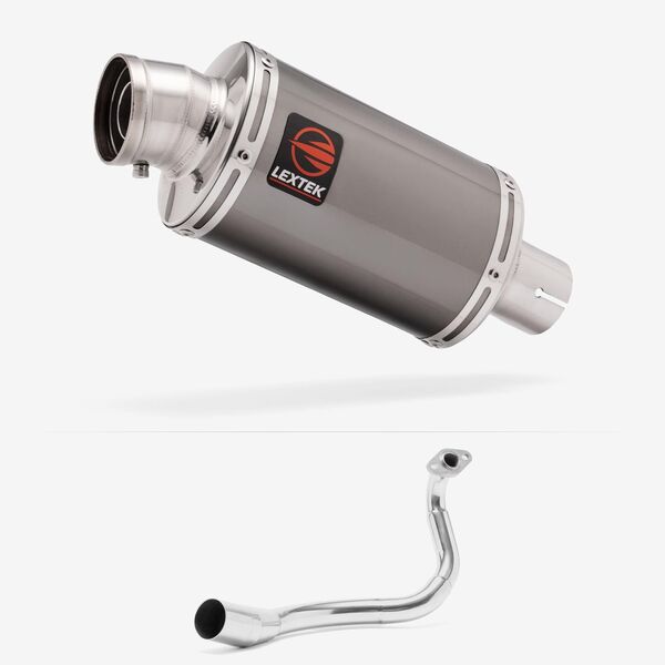 Lextek Smoked Stainless Steel OP15 200mm Exhaust System for Honda PCX 125 (18-19)