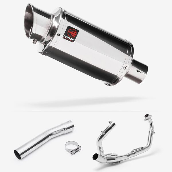 Lextek Stainless Steel YP4 Stubby Exhaust System 200mm for Suzuki SV650 (03-15)