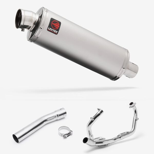 Lextek Matt Stainless Steel OP1 350mm Exhaust System for Suzuki SV650 (03-15)