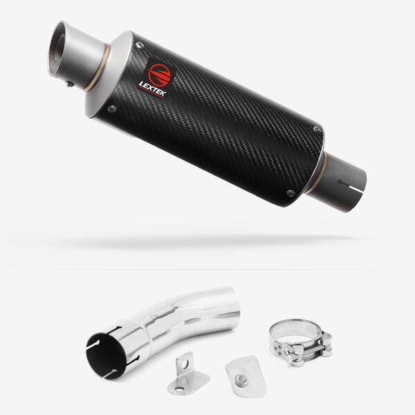 Lextek Carbon Fibre GP8C 240mm Exhaust with Link Pipe for Suzuki GSX-S 1000 (15-20)