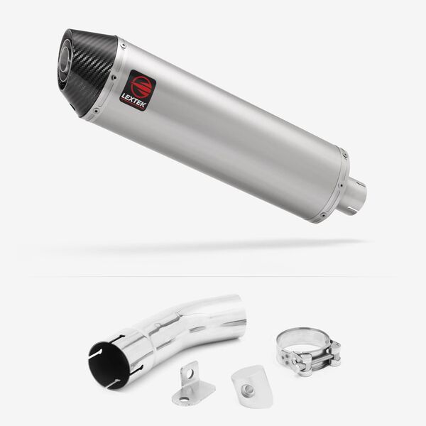 Lextek Brushed Stainless Steel RP1 400mm Exhaust with Link Pipe for Suzuki GSX-S 1000 (15-20)