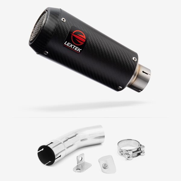 Lextek Carbon Fibre CP9C 180mm Exhaust with Link Pipe for Suzuki GSX-S 1000 (15-20)