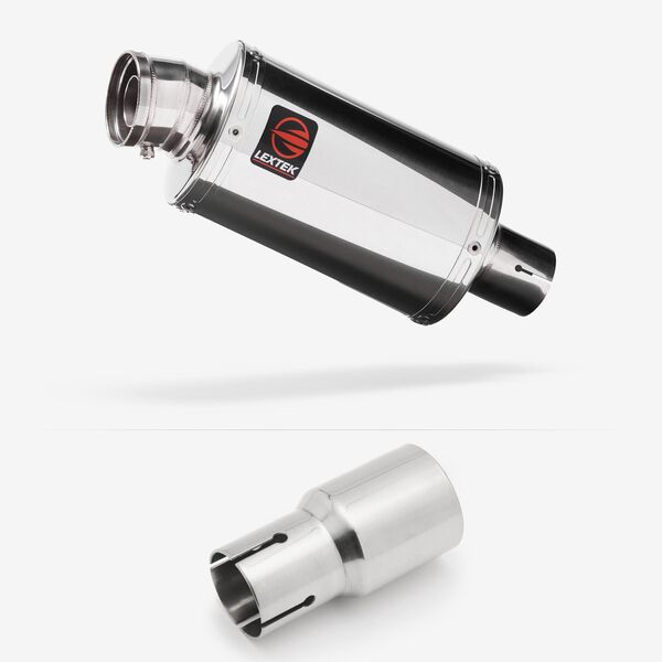 Lextek Polished Stainless Steel OP4 200mm Exhaust with Link Pipe for Lexmoto Adrenaline (EFI) 125