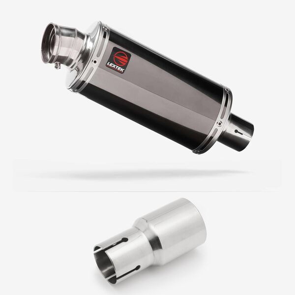 Lextek Smoked Stainless Steel OP16 250mm Exhaust with Link Pipe for Lexmoto Adrenaline (EFI) 125