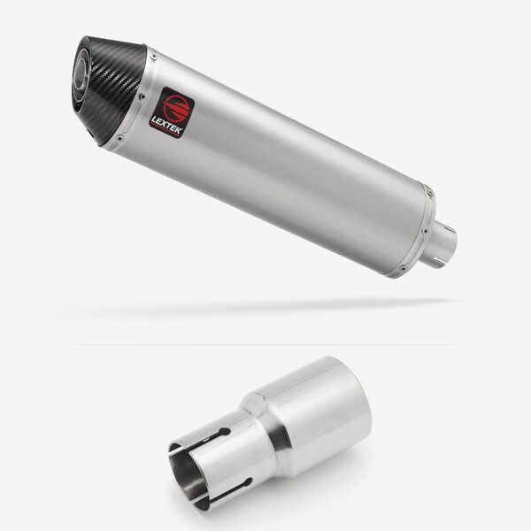 Lextek Brushed Stainless Steel RP1 400mm Exhaust with Link Pipe for Lexmoto Adrenaline (EFI) 125