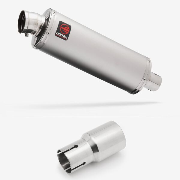 Lextek Matt Stainless Steel OP1 350mm Exhaust with Link Pipe for Lexmoto Adrenaline (EFI) 125