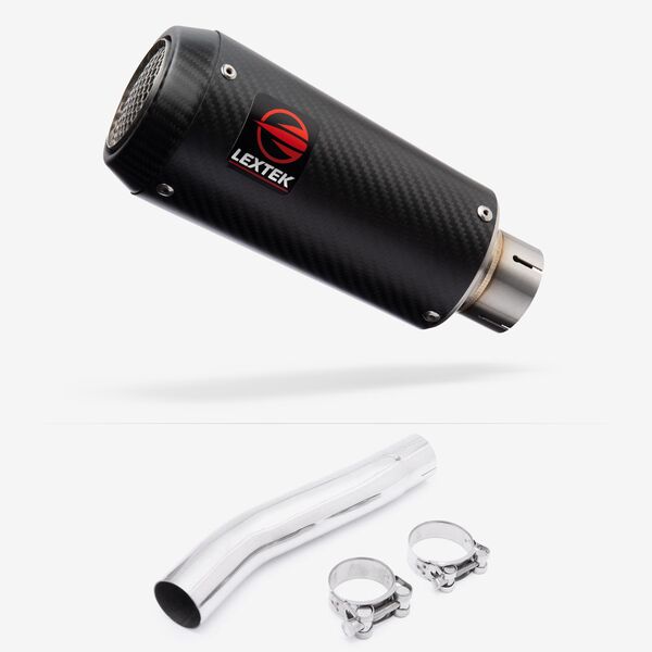 Lextek Carbon Fibre CP9C 180mm Exhaust with Link Pipe for Suzuki GSXR 600/750 (08-10)
