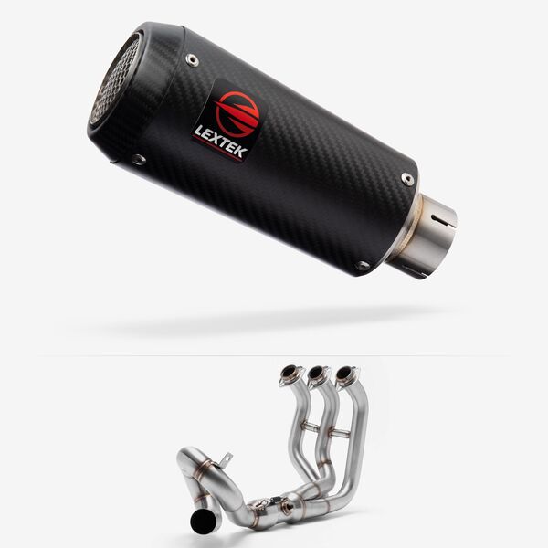 Lextek Carbon Fibre CP9C 180mm Low Level Exhaust System for Yamaha MT-09 (13-20)