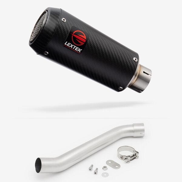 Lextek Carbon Fibre CP9C 180mm Exhaust with Link Pipes for Aprilia RSV 4 (09-14) Tuono (11-16)