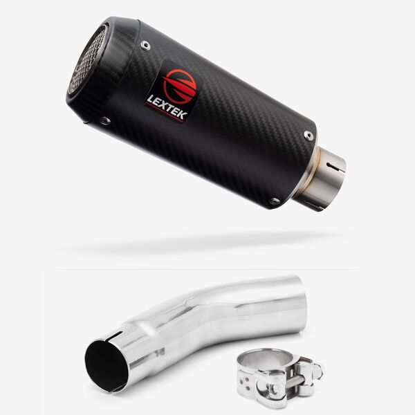 Lextek Carbon Fibre CP9C 180mm Exhaust with Link Pipe for Suzuki GSX-S750 (17-21)