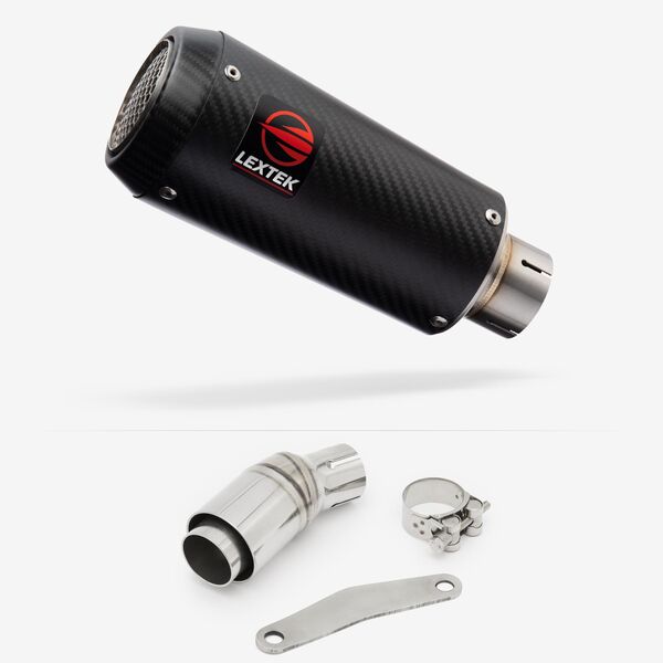 Lextek Carbon Fibre CP9C 180mm Exhaust with Link Pipe for Kawasaki Versys-X 300 (17-18)