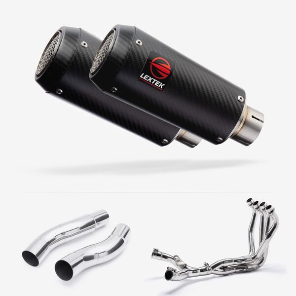 Lextek Carbon Fibre CP9C 180mm Exhaust System for Kawasaki Z1000 (10-19)