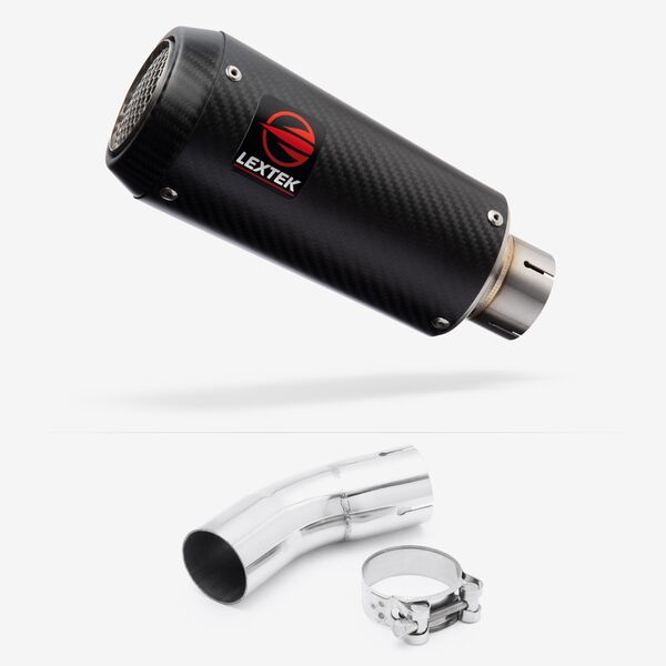 Lextek Carbon Fibre CP9C 180mm Exhaust with Link Pipe for Kawasaki Z900 RS (18-23)