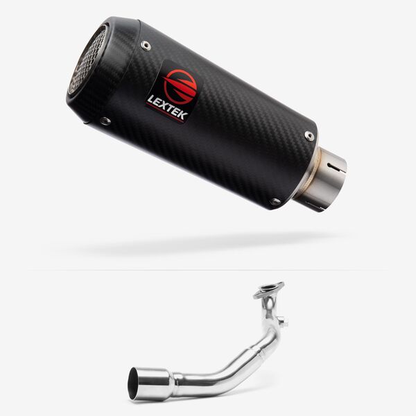 Lextek Carbon Fibre CP9C 180mm Exhaust System for Lexmoto Milano 125