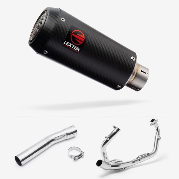 Lextek Carbon Fibre CP9C 180mm Exhaust System for Suzuki SV650 (03-15)