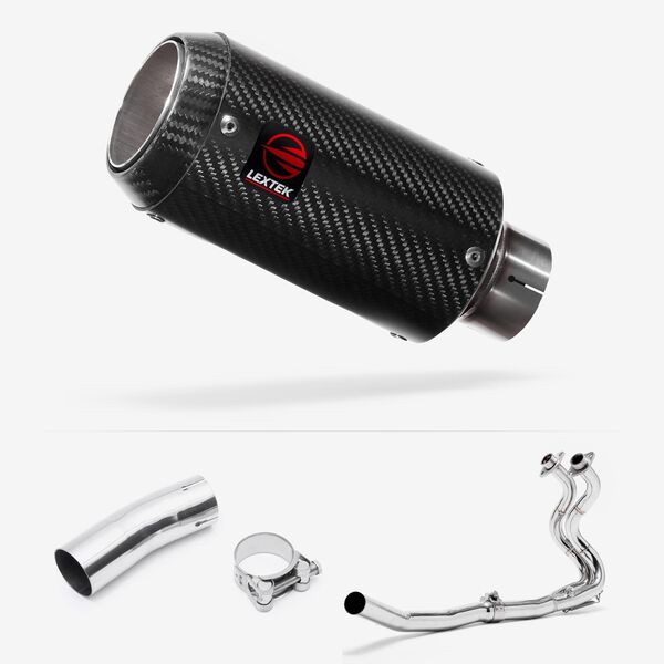 Lextek Carbon Fibre CP8C 150mm Exhaust for Kawasaki Ninja 400 & Z400 (18-24)