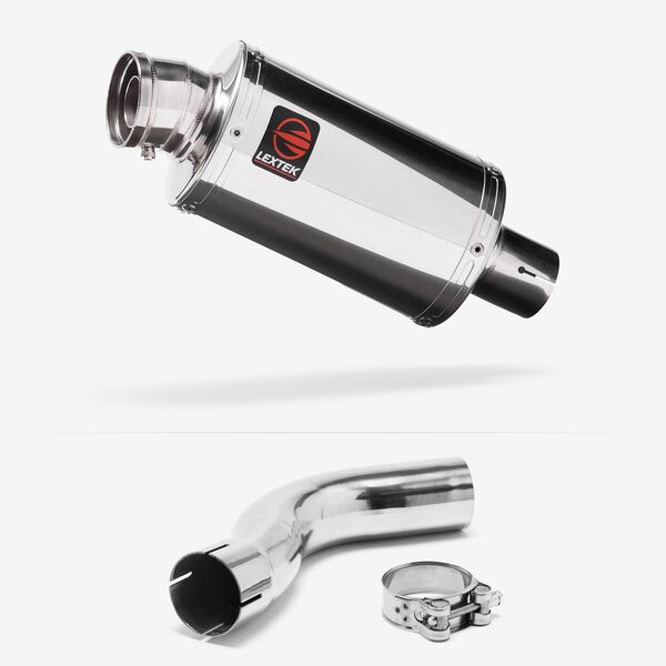 Lextek Polished Stainless Steel OP4 200mm Exhaust with Link Pipe for Triumph Sprint ST 995i (98-04)
