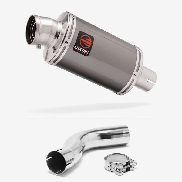 Lextek Smoked Stainless Steel OP15 200mm Exhaust with Link Pipe for Triumph Sprint ST 995i (98-04)