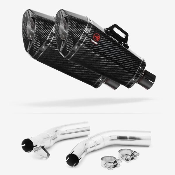Lextek Carbon Fibre XP8C 210mm Exhaust with Link Pipes for Honda CBF1000 (06-10)