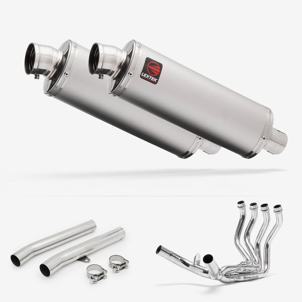 Lextek Matt Stainless Steel OP1 350mm Exhaust System for Honda CBR1100XX Blackbird (97-99)