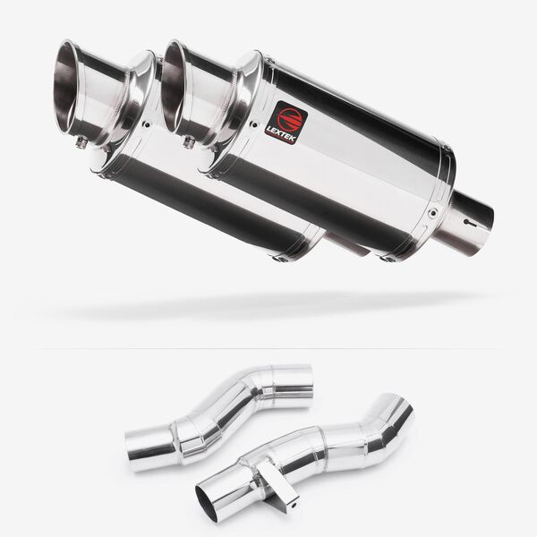 Lextek Stainless Steel YP4 Stubby Exhaust 200mm with Link Pipes