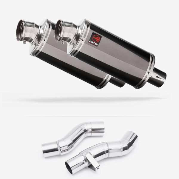 Lextek Smoked Stainless Steel OP16 250mm Exhaust with Link Pipes
