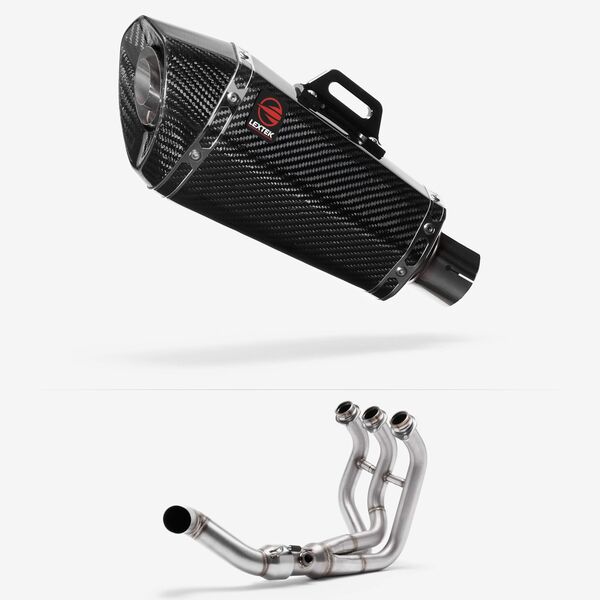 Lextek Carbon Fibre XP8C 210mm Low Level Exhaust System for Yamaha MT-09 Tracer (13-20)