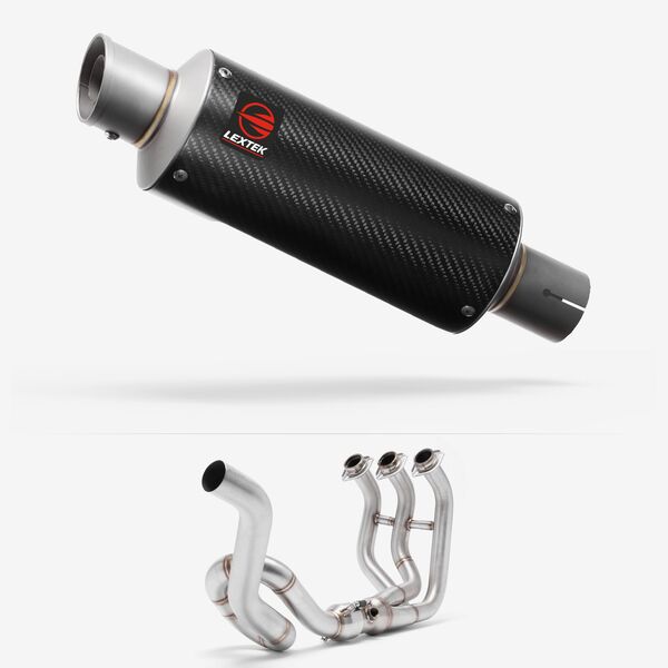 Lextek Carbon Fibre GP8C 240mm High Level Exhaust System for Yamaha MT-09 Tracer (18-20)