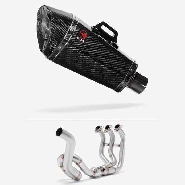 Lextek Carbon Fibre XP8C 210mm High Level Exhaust System for Yamaha MT-09 Tracer (18-20)