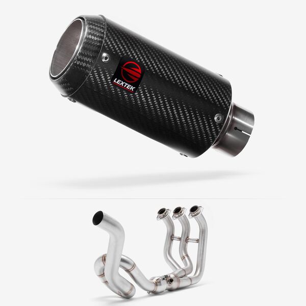Lextek Carbon Fibre CP8C 150mm High Level Exhaust System for Yamaha MT-09 Tracer (18-20)