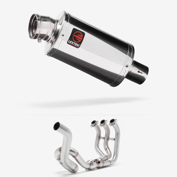 Lextek Polished Stainless Steel OP4 200mm High Level Exhaust System for Yamaha MT-09 Tracer (18-20)