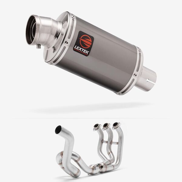 Lextek Smoked Stainless Steel OP15 200mm High Level Exhaust System for Yamaha MT-09 Tracer (18-20)