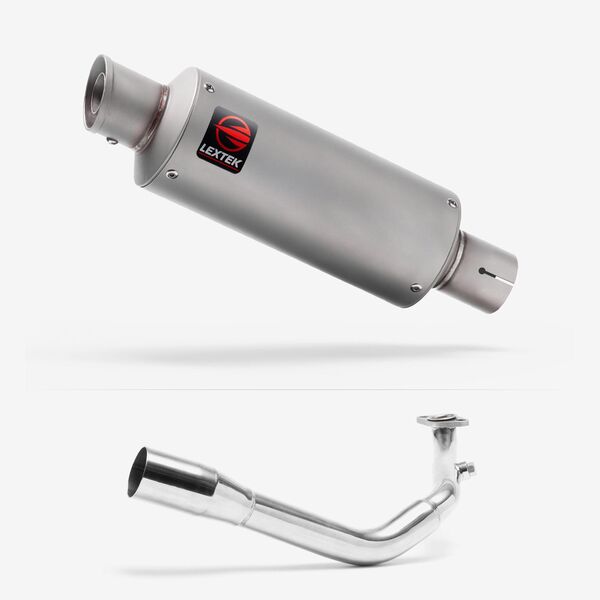 Lextek Matt Stainless Steel GP1 240mm Exhaust System for Lexmoto Titan 125