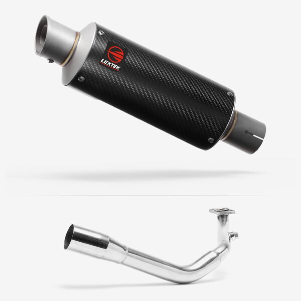 Lextek Carbon Fibre GP8C 240mm Exhaust System for Lexmoto Titan 125