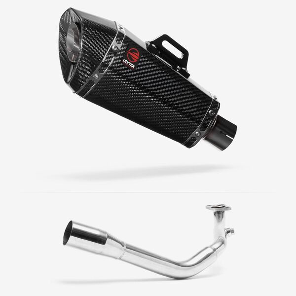 Lextek Carbon Fibre XP8C 210mm Exhaust System for Lexmoto Titan 125