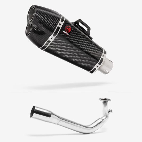 Lextek Carbon Fibre XP13C 210mm Exhaust System for Lexmoto Titan 125