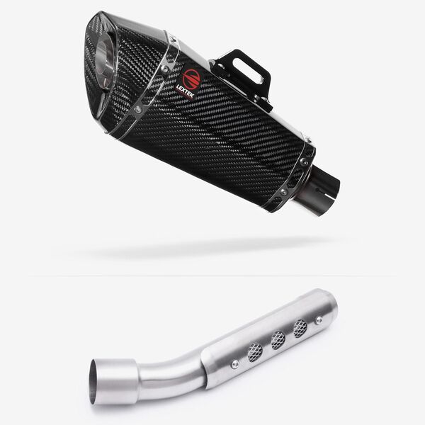 Lextek Carbon Fibre XP8C 210mm Exhaust with Link Pipe for Yamaha Tenere 700 (19-23)