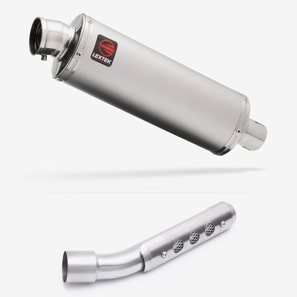 Lextek Matt Stainless Steel OP1 350mm Exhaust with Link Pipe for Yamaha Tenere 700 (19-23)
