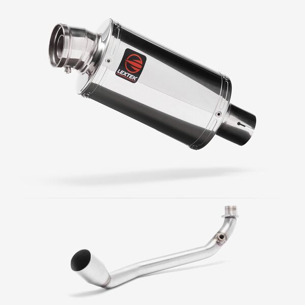 Lextek Polished Stainless Steel OP4 200mm Exhaust System for Lexmoto Riot 125