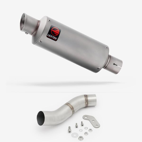 Lextek Matt Stainless Steel GP1 240mm Exhaust with Link Pipe for Ducati Monster 797 (17-18)
