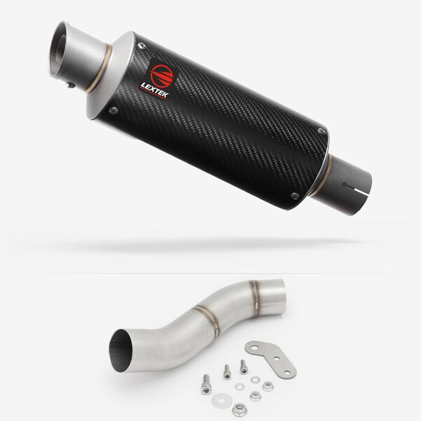 Lextek Carbon Fibre GP8C 240mm Exhaust with Link Pipe for Ducati Monster 797 (17-18)