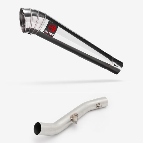 Lextek Polished Stainless Steel MP4 300mm Exhaust with High Level Link Pipe