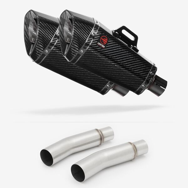 Lextek Carbon Fibre XP8C 210mm Exhaust with Link Pipes for Ducati Monster 620 (01-06)