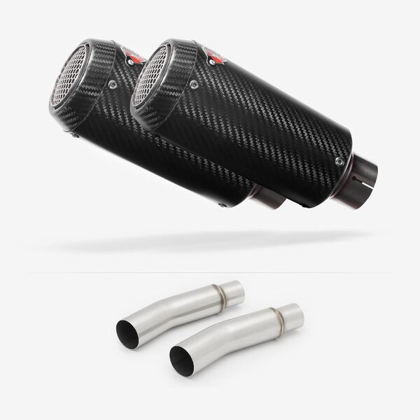 Lextek Carbon Fibre CP9C 180mm Exhaust with Link Pipes for Ducati Monster 620 (01-06)