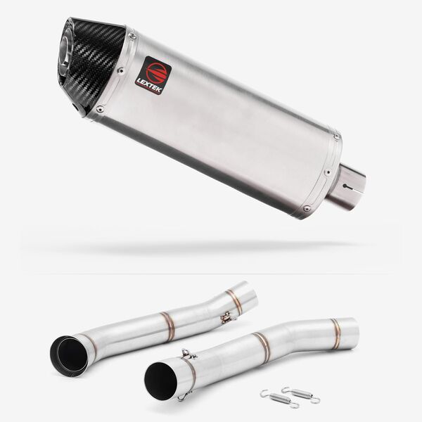 Lextek Brushed Stainless Steel RP2 300mm Exhaust with Link Pipe for KTM 690 Duke (12-19)